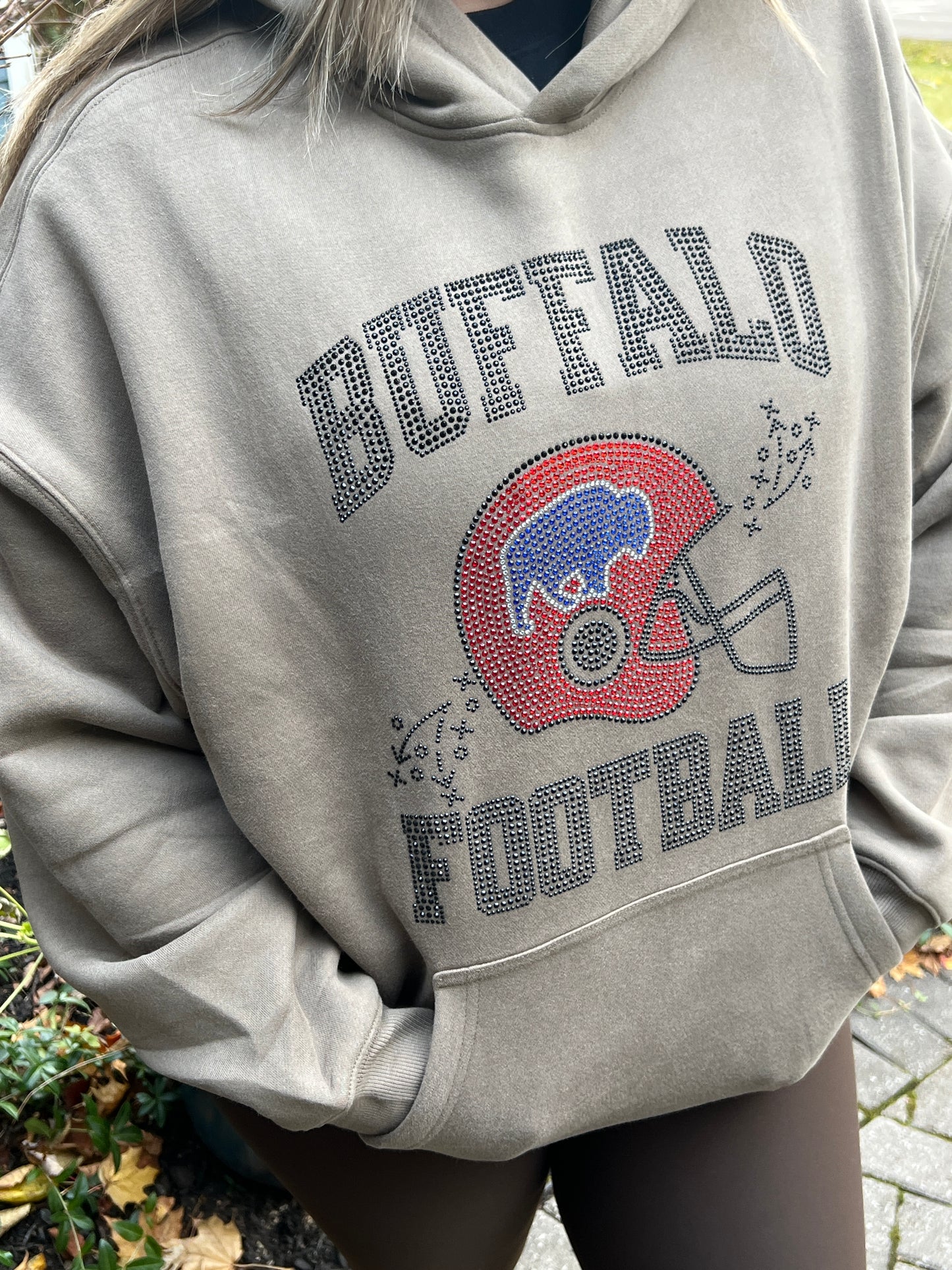 Buffalo Football Bling Boyfriend Hoodie
