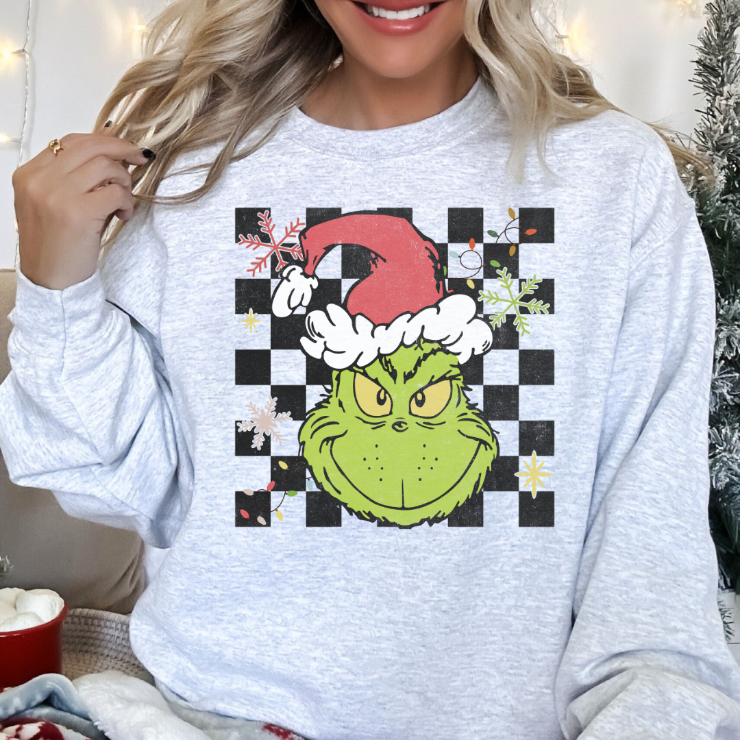 Vintage checkered Grinch sweatshirt