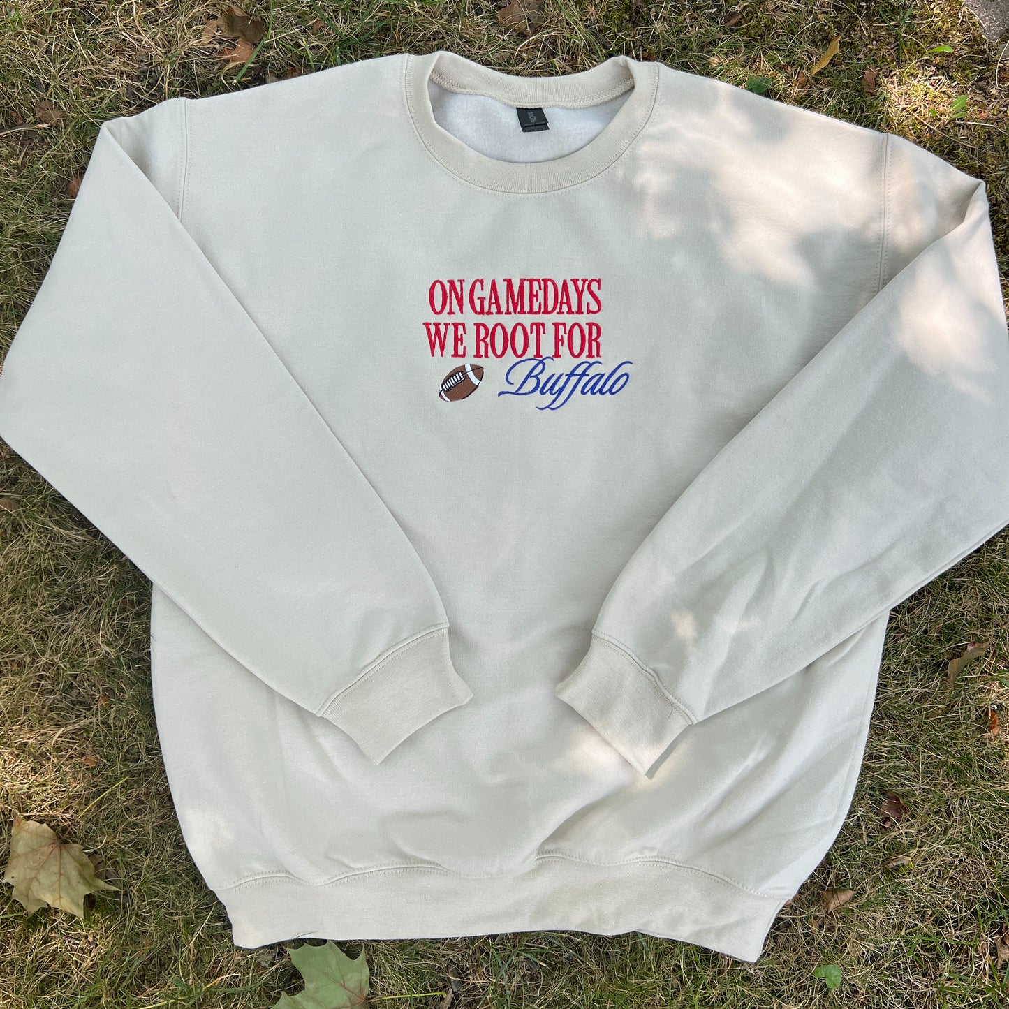 On Gamedays We Root For Buffalo Embroidered Crewneck