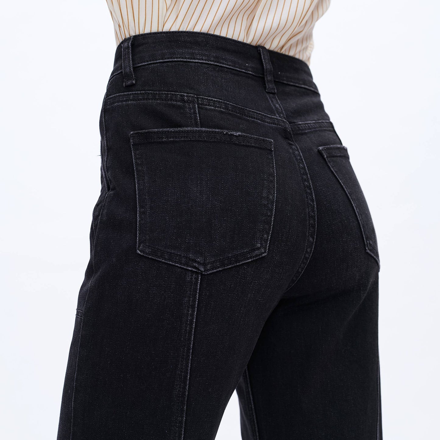 SUPER HIGH RISE WIDE LEG JEANS: BLACK