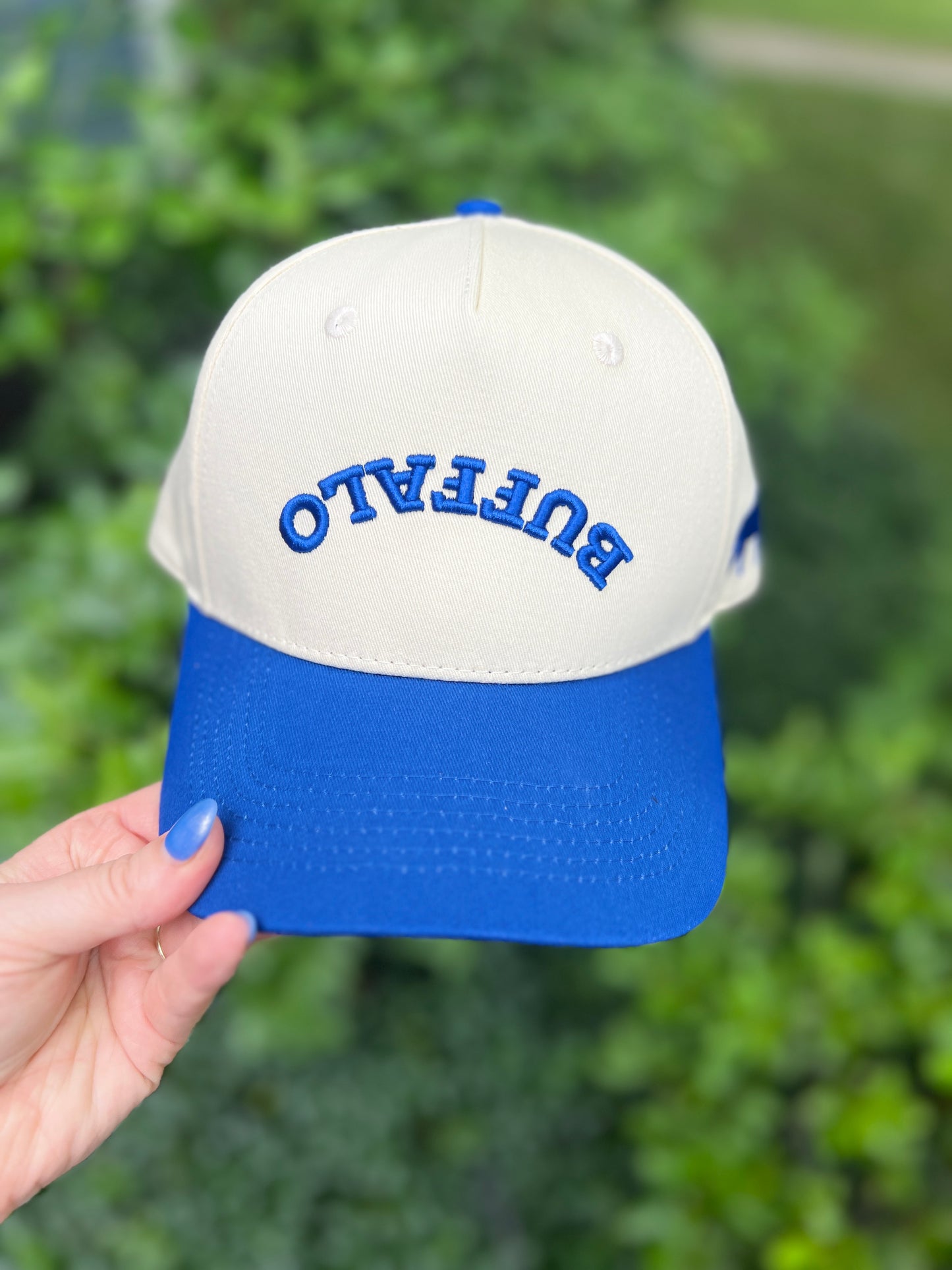 Buffalo upside down hat, Buffalo embroidered hat