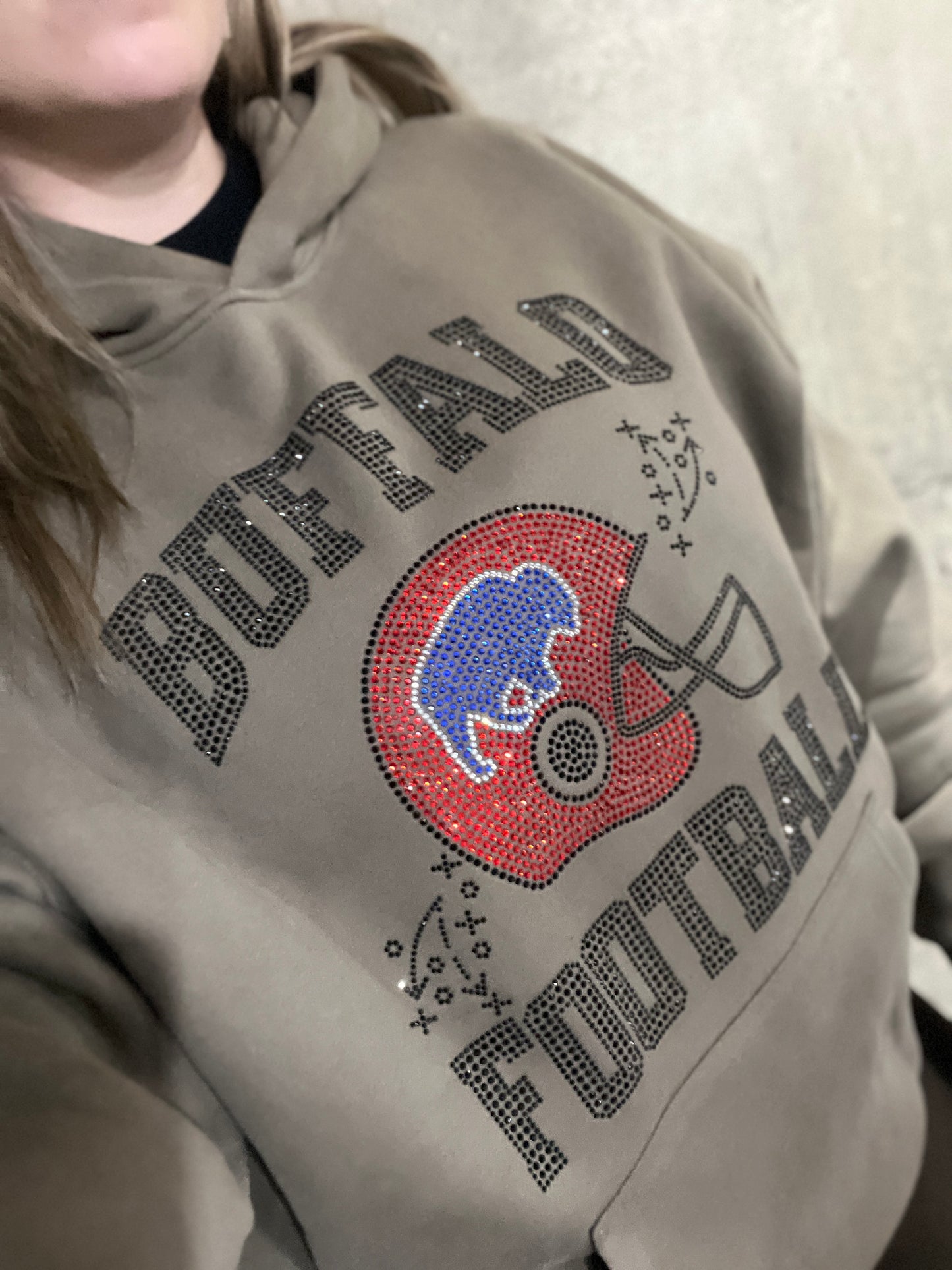 Buffalo Football Bling Boyfriend Hoodie
