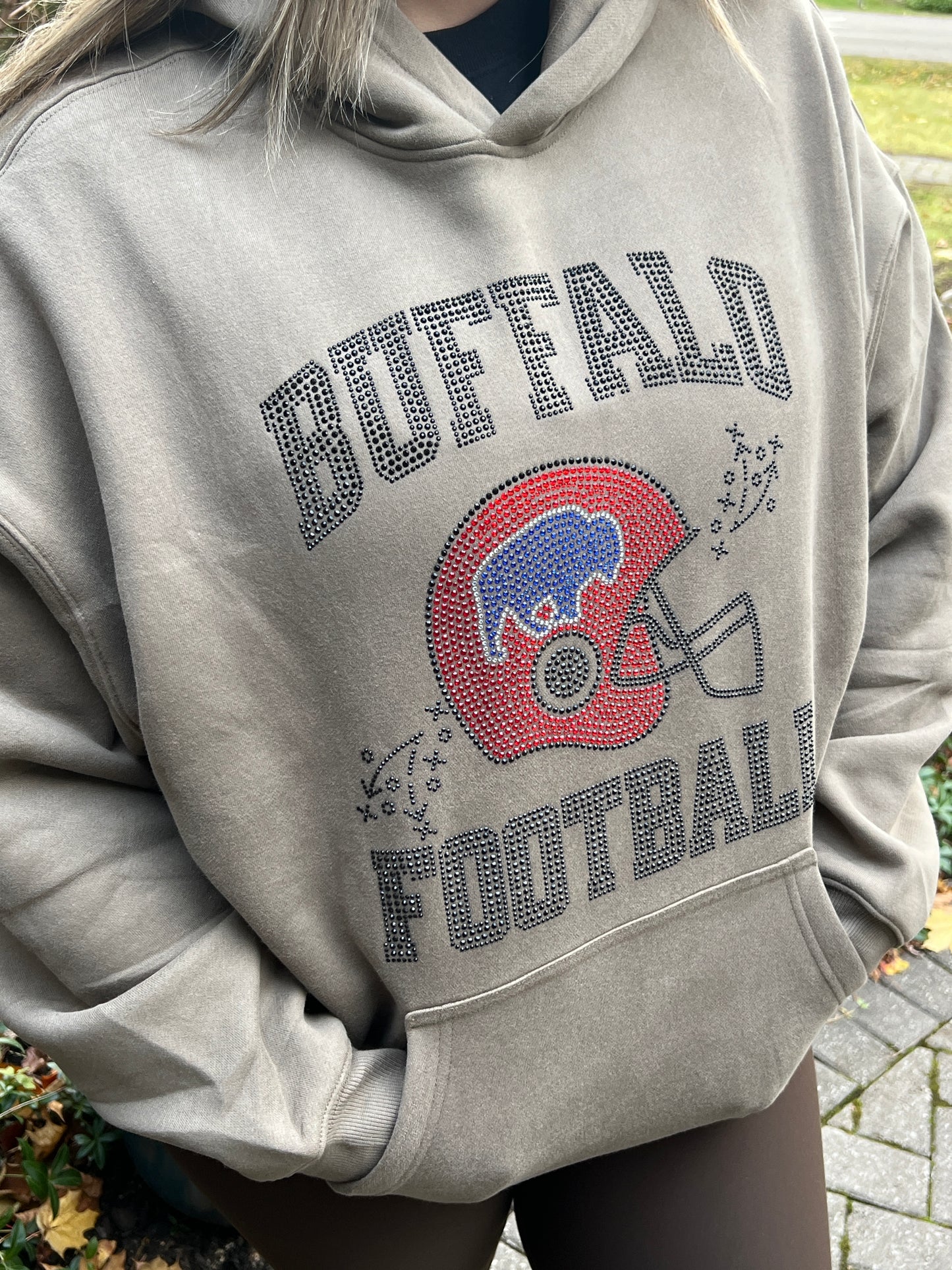 Buffalo Football Bling Boyfriend Hoodie