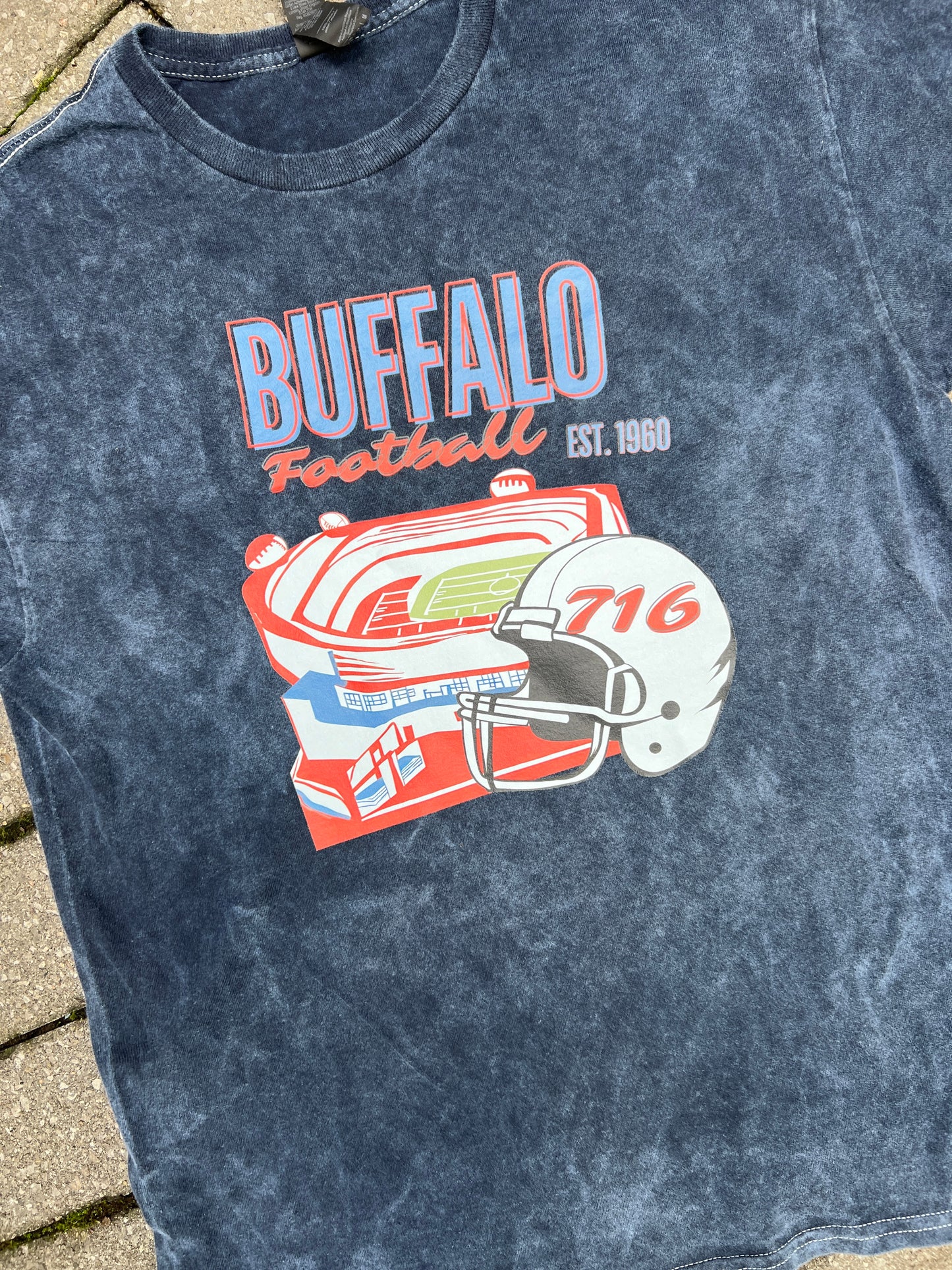 Buffalo football old school acid wash tee