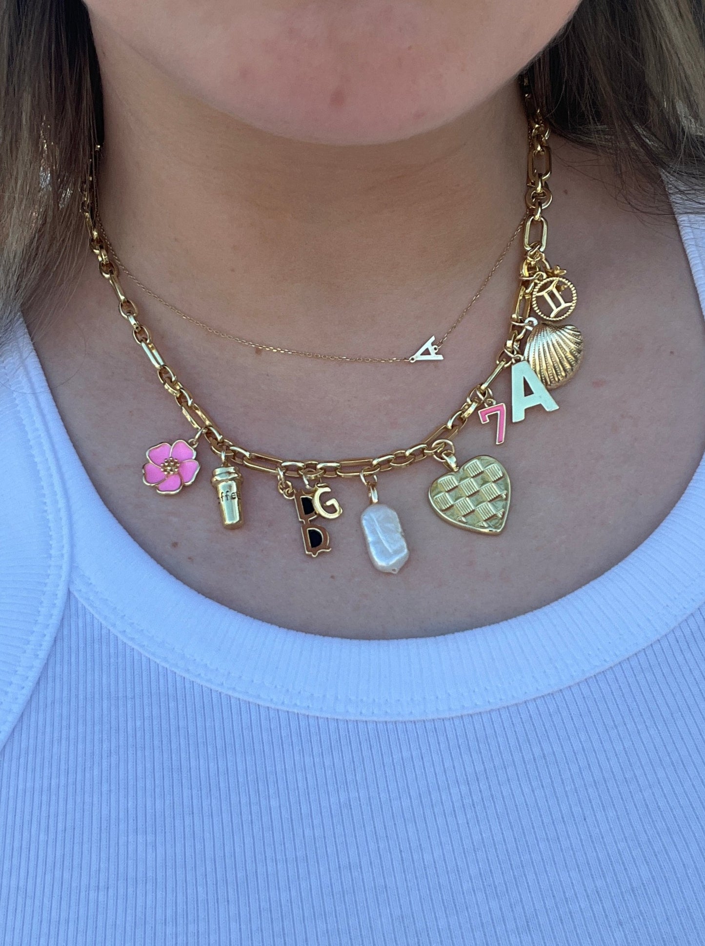Custom Charm Necklace 14k Gold Filled