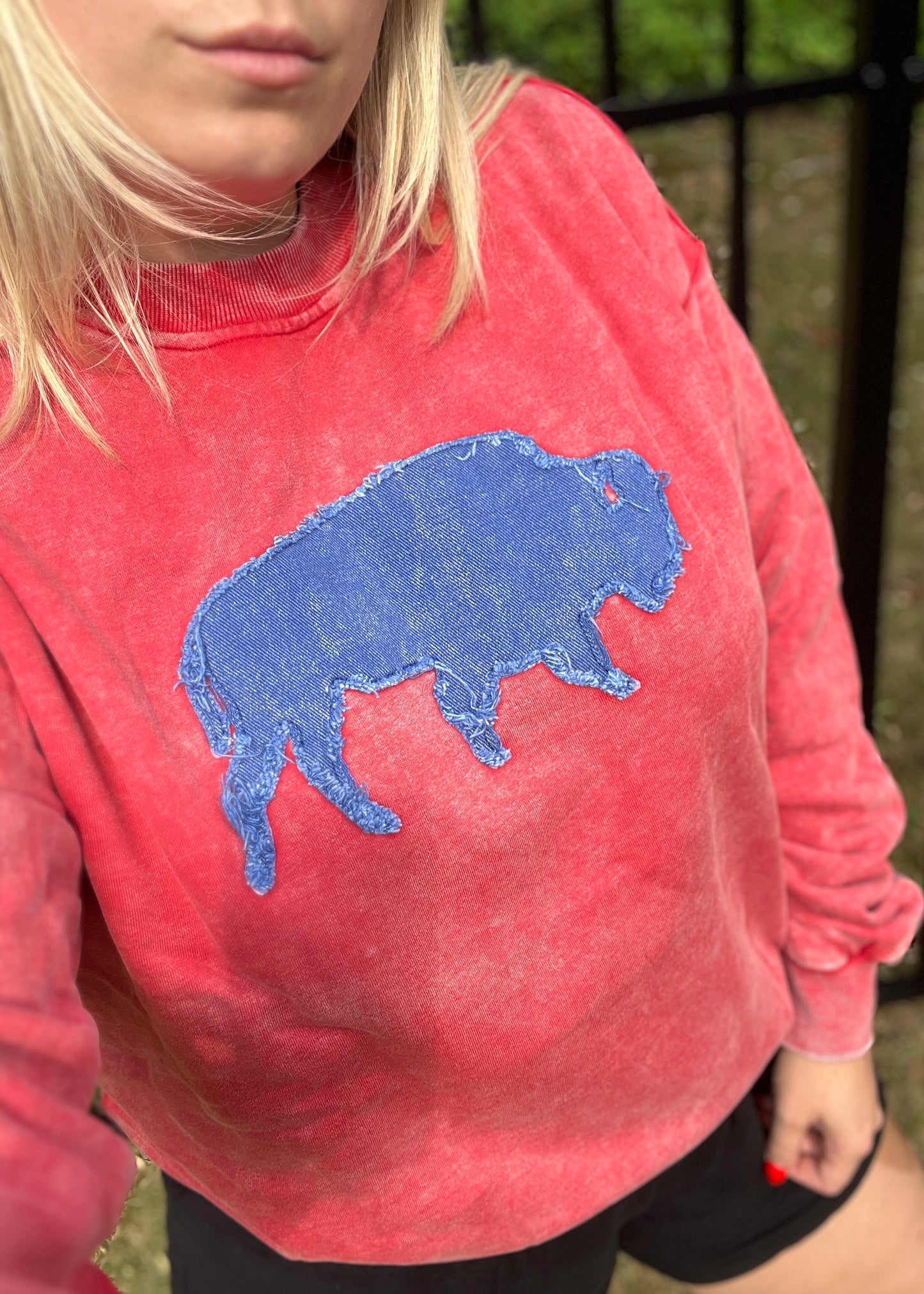 Applique Red Buffalo Crewneck