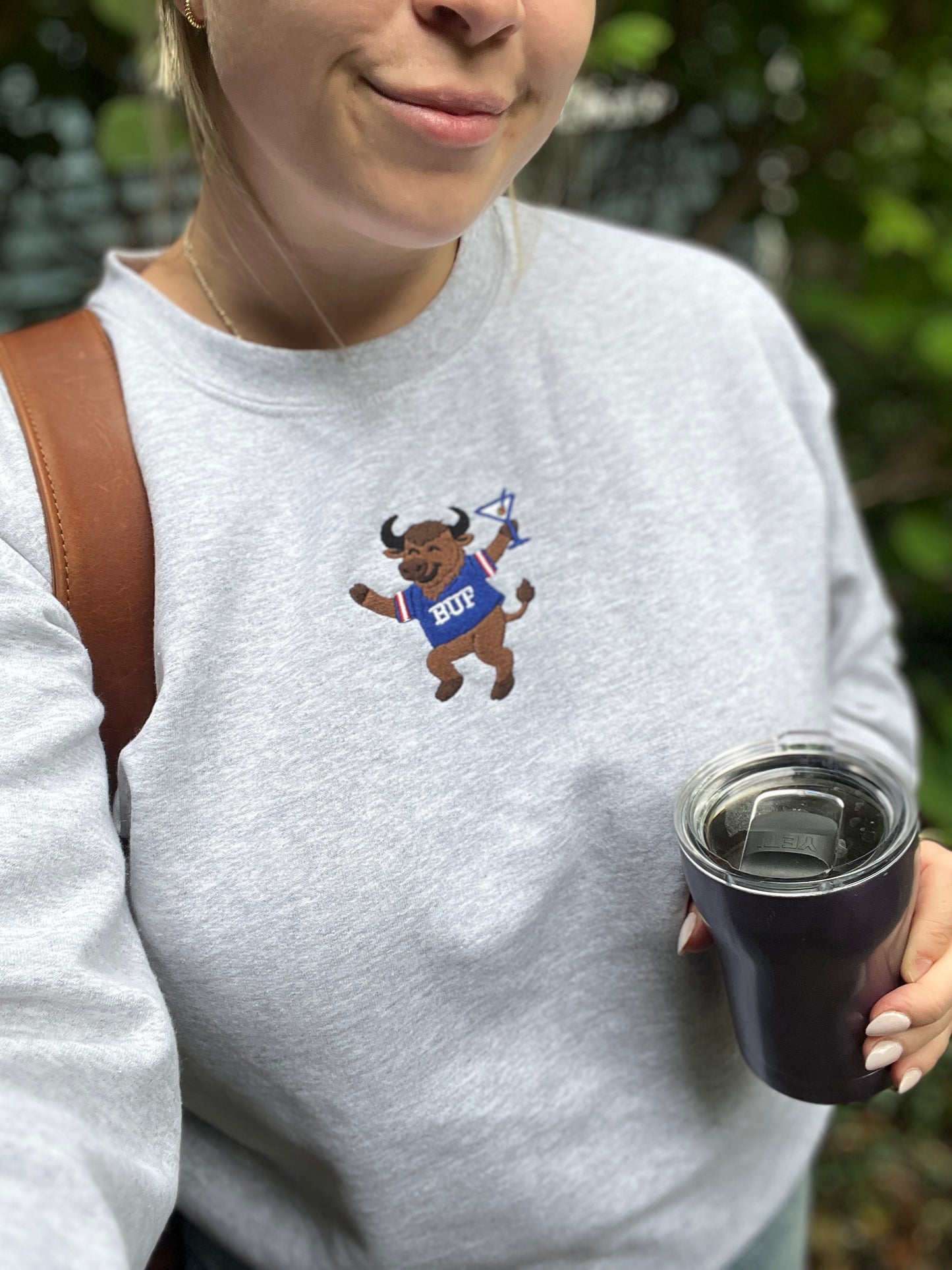 Buffalo Martini Man Embroidered Crewneck