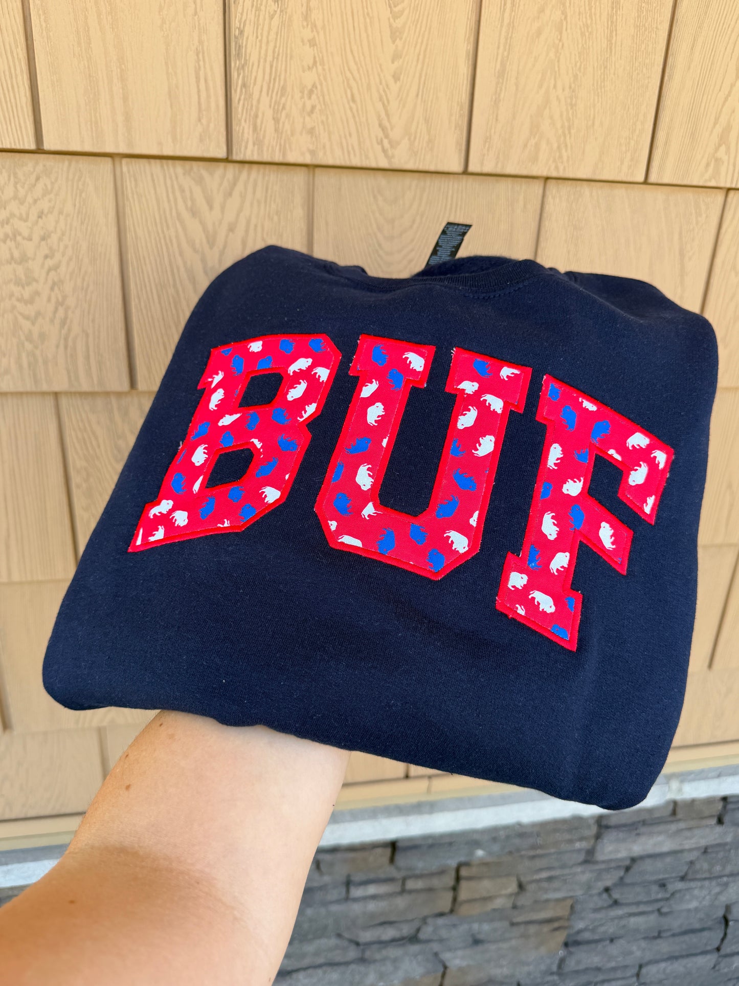 BUF embroidered applique crew