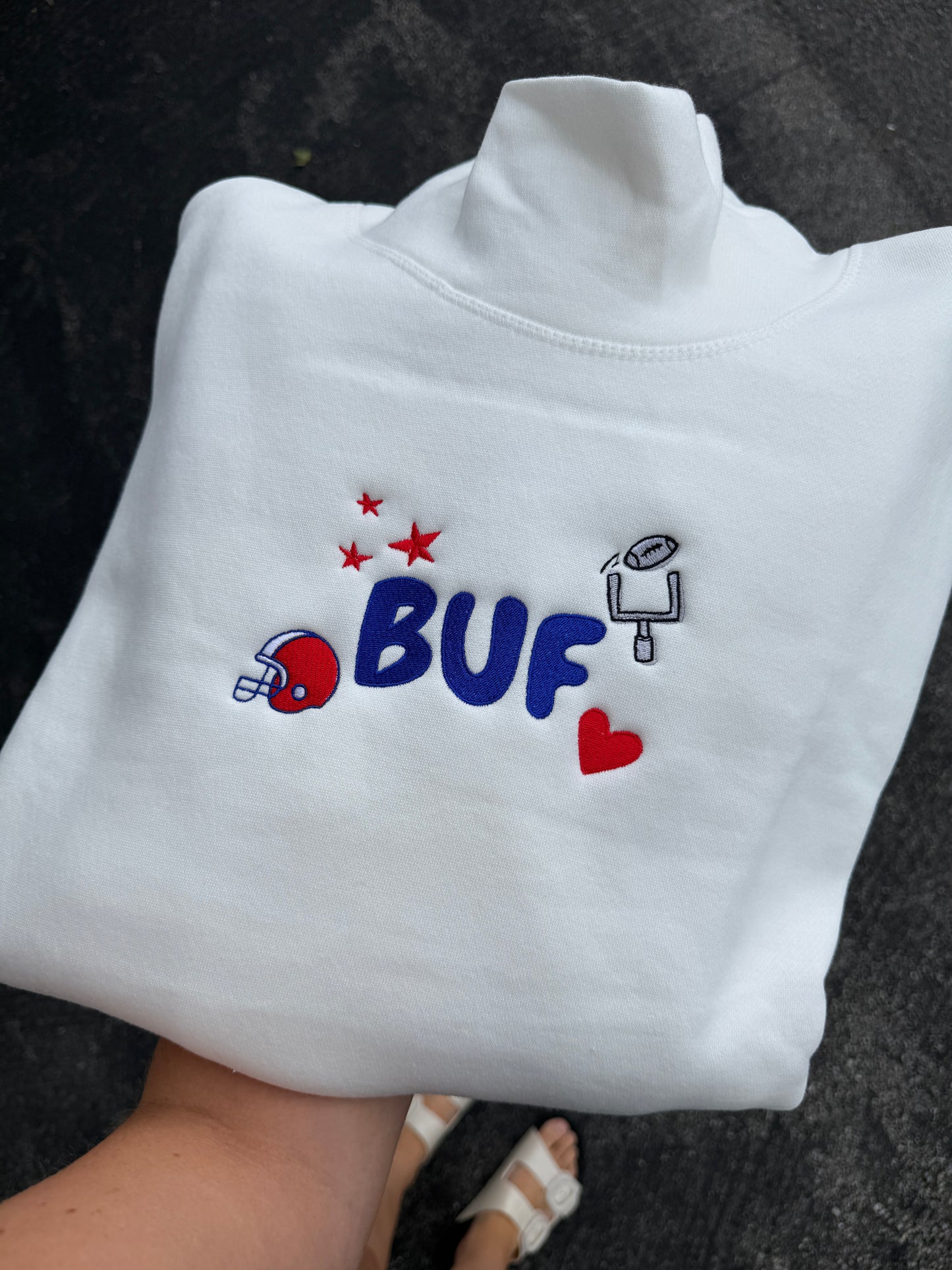 Buffalo Football embroidered mock neck