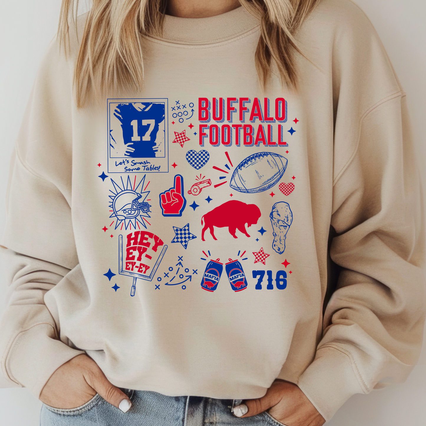 Buffalo cluster collage crewneck, Buffalo crewneck, Buffalo cluster sweater, Buffalo Mafia sweatshirt