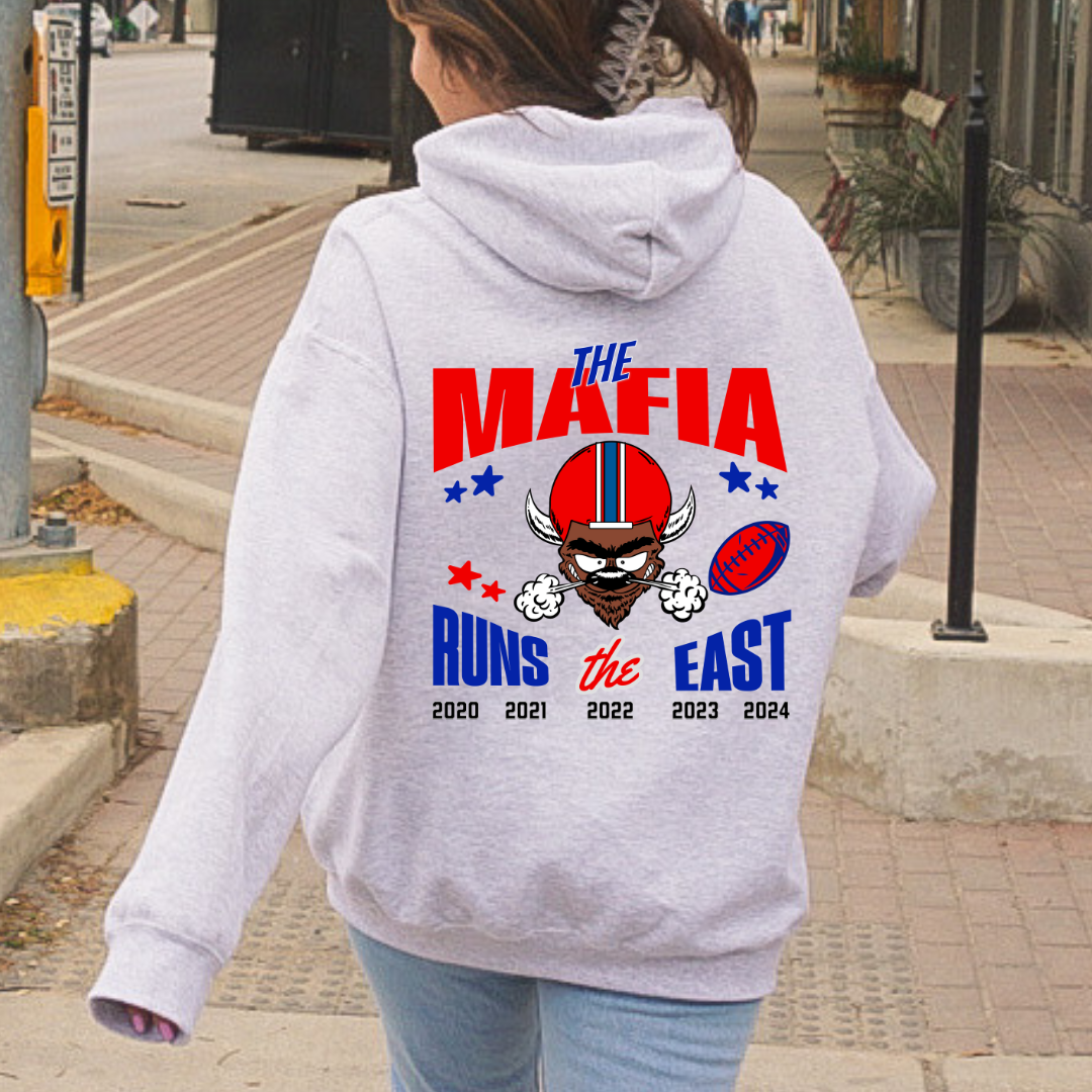 The Mafia Runs the East Hoodie, Buffalo East Champs 5 in a row, Buffalo Football Eastern Division Champions Sweatshirt