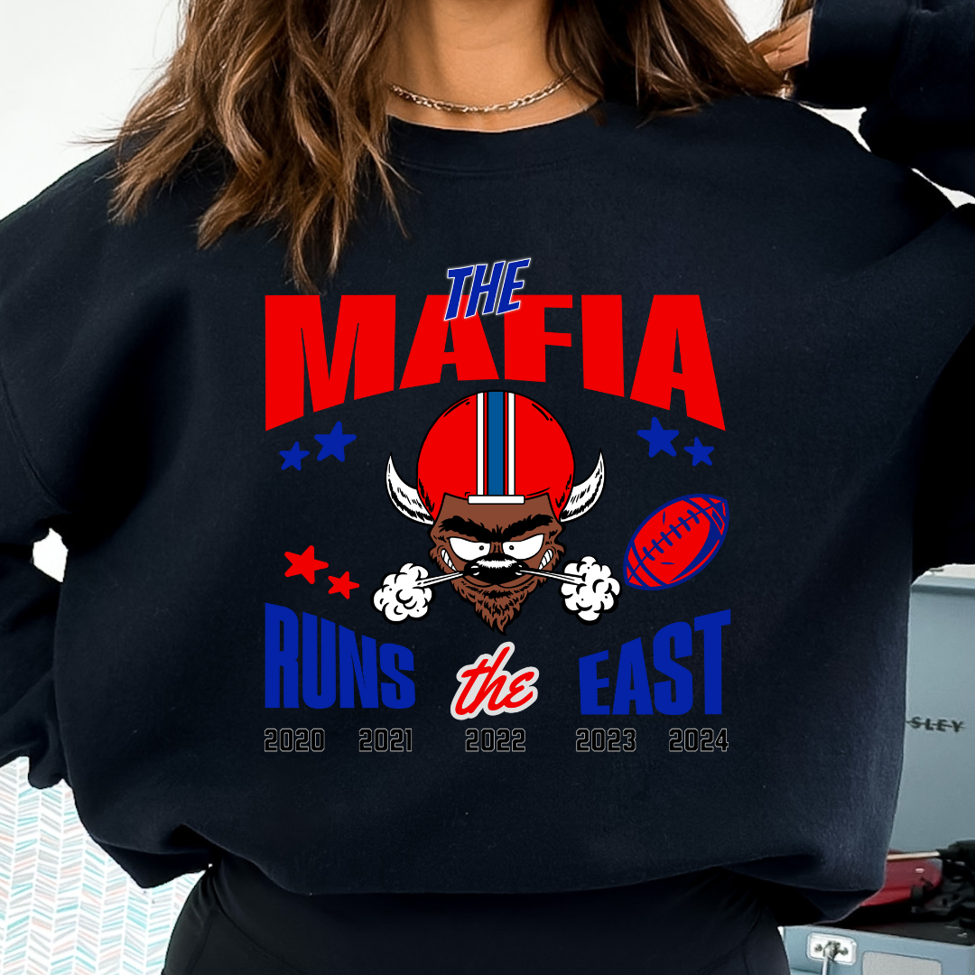 The Mafia Runs the East Hoodie, Buffalo East Champs 5 in a row, Buffalo Football Eastern Division Champions Sweatshirt