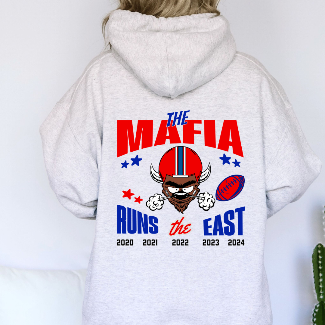 The Mafia Runs the East Hoodie, Buffalo East Champs 5 in a row, Buffalo Football Eastern Division Champions Sweatshirt