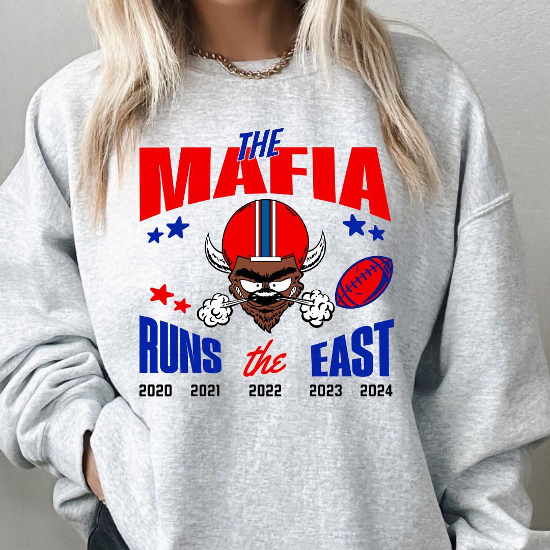 The Mafia Runs the East Hoodie, Buffalo East Champs 5 in a row, Buffalo Football Eastern Division Champions Sweatshirt