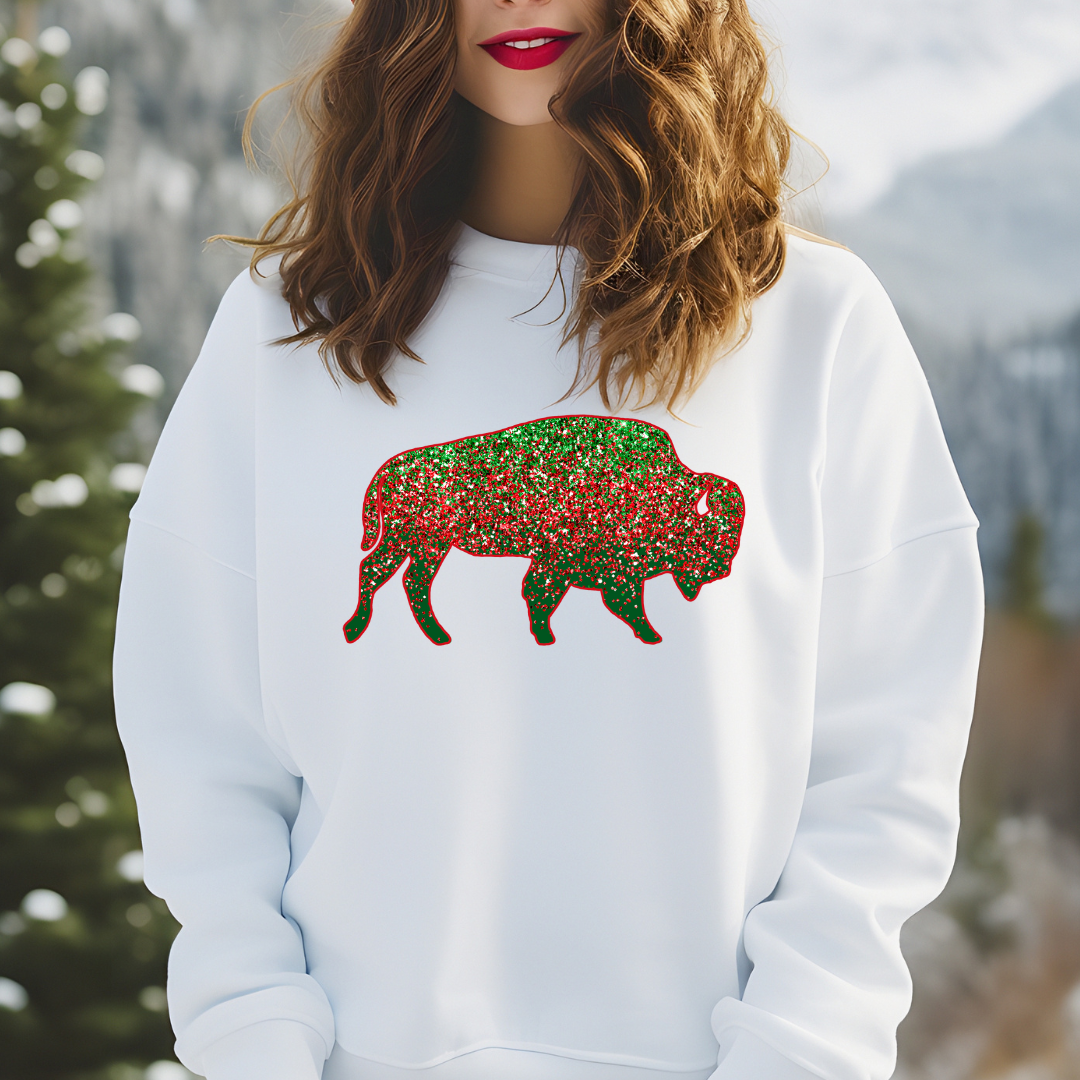Christmas Buffalo sparkle crewneck