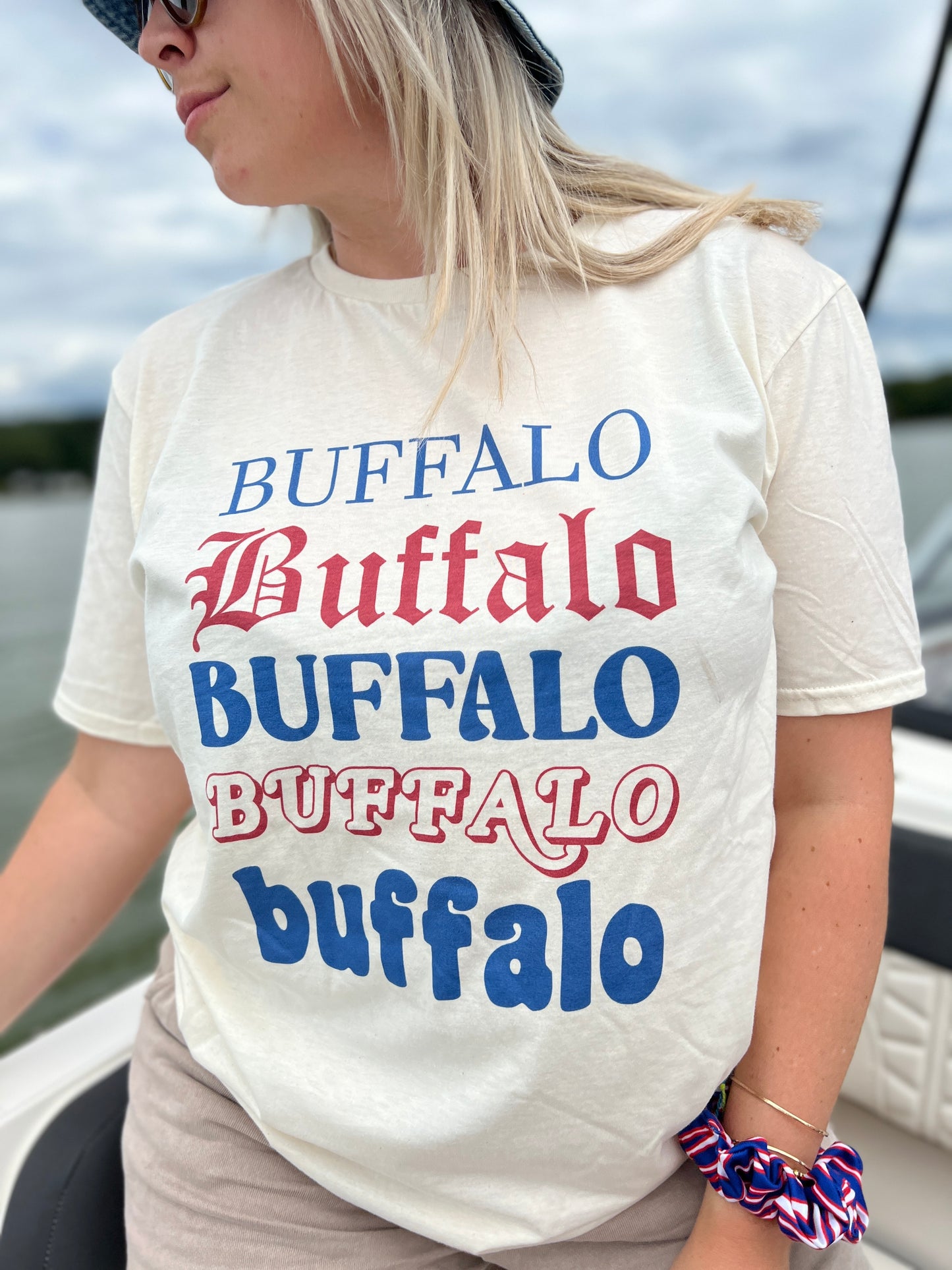 Buffalo repeating different font neutral tee, Buffalo football t-shirt, Buffalo NY shirt