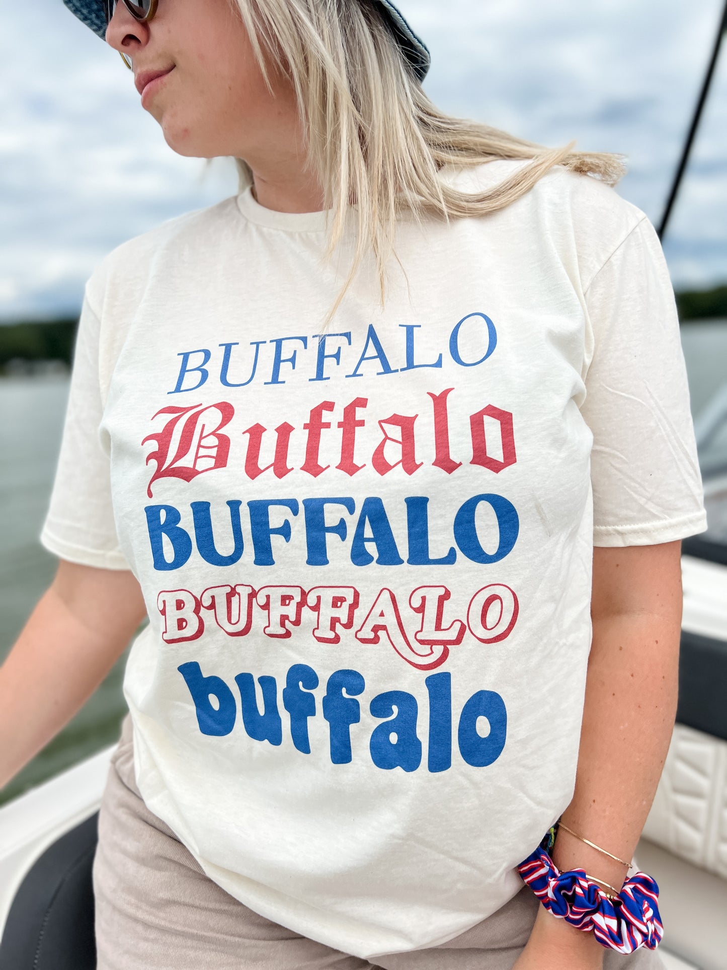 Buffalo repeating different font neutral tee, Buffalo football t-shirt, Buffalo NY shirt