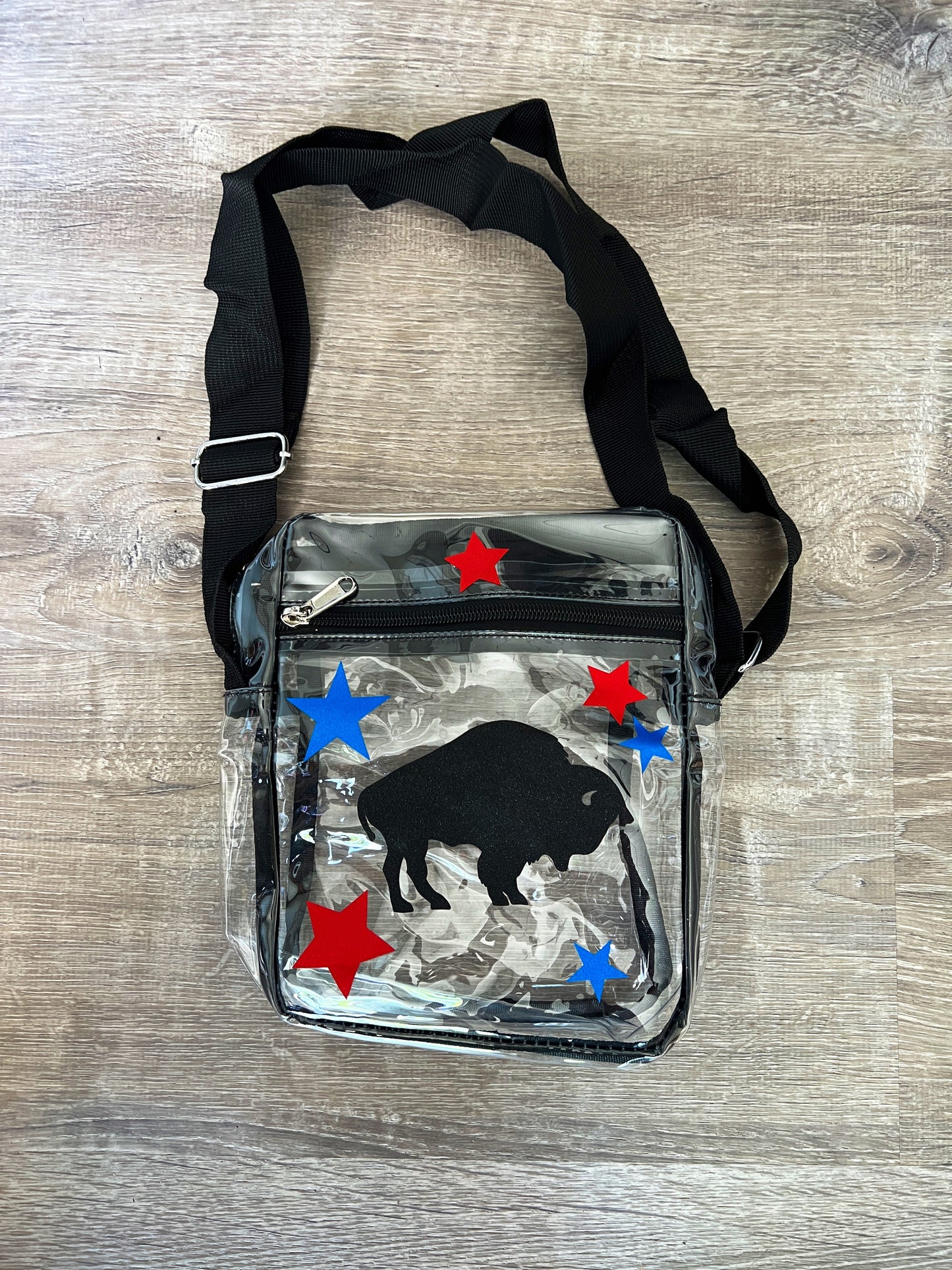 Buffalo sparkle stadium bag, Buffalo crossbody clear bag, Buffalo football stadium approved bag, Buffalo sparkle stars clear bag