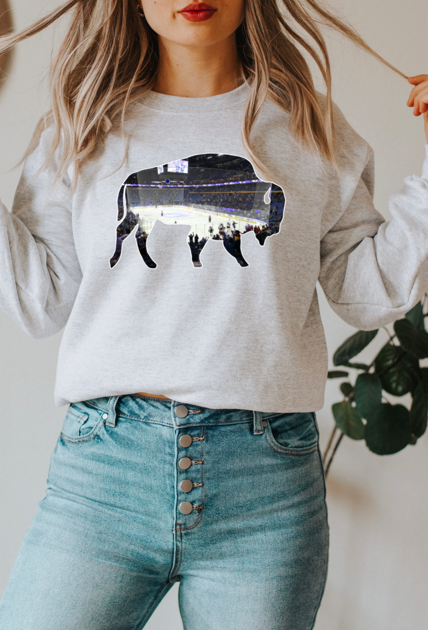 Hockey fan forever Buffalo arena crewneck