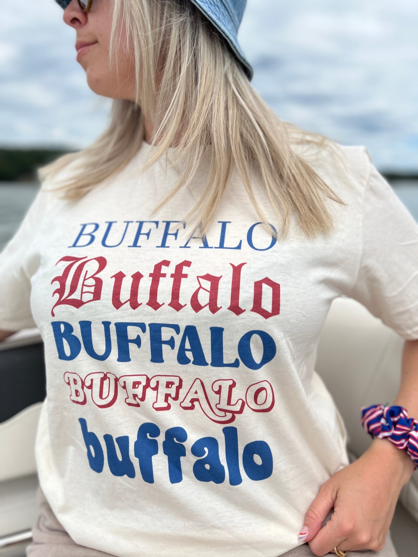 Buffalo repeating different font neutral tee, Buffalo football t-shirt, Buffalo NY shirt