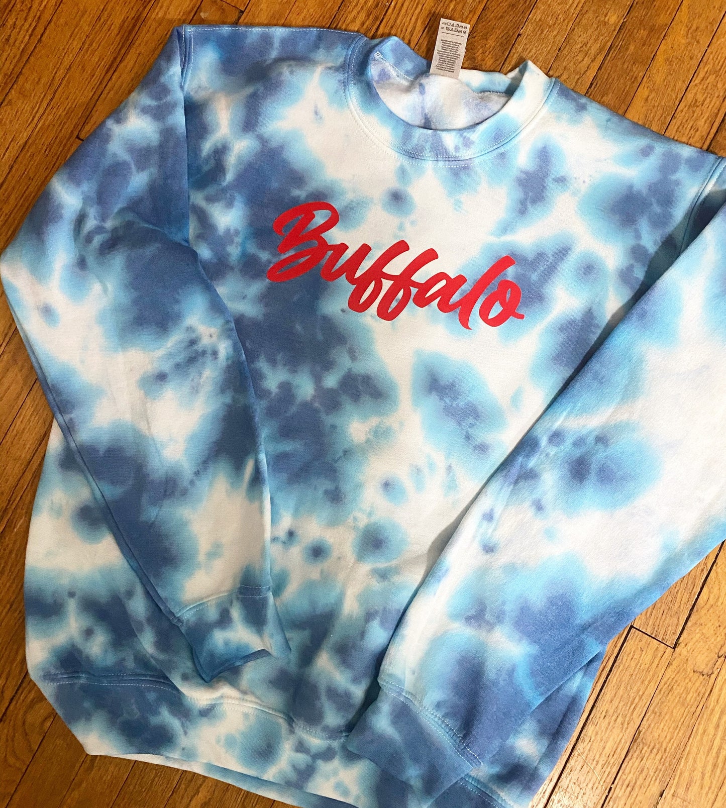Tie-Dye Buffalo Script Crewneck