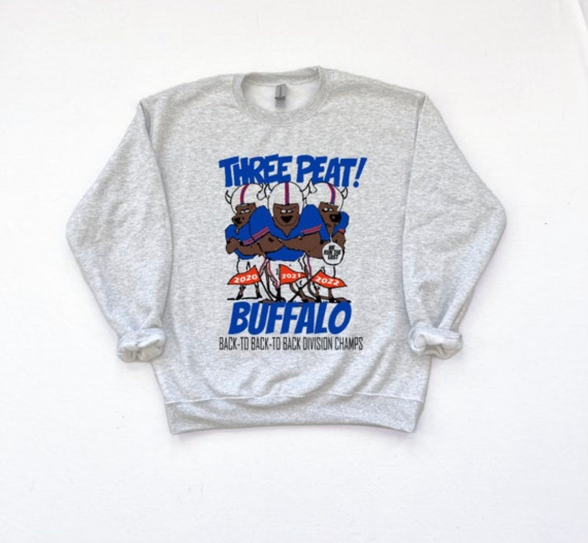 Three Peat Buffalo vintage division champions crewneck