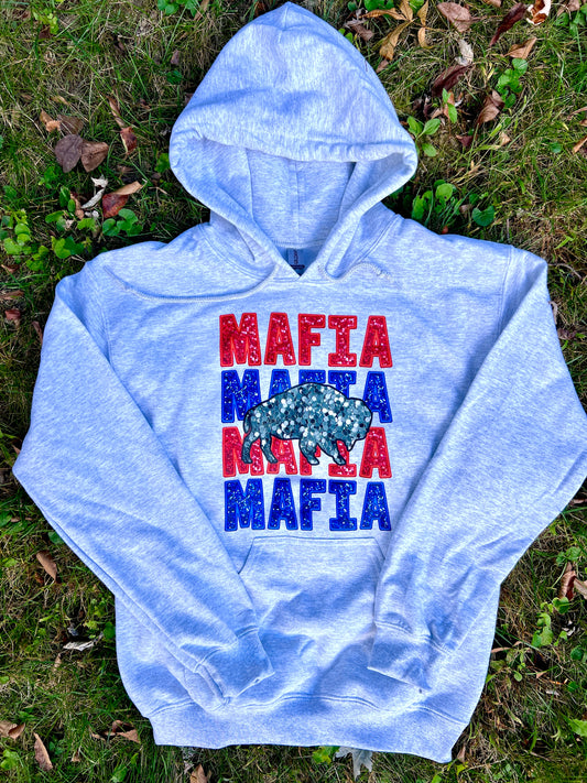 Mafia faux sparkle hoodie, Mafia hoodie, Buffalo Mafia