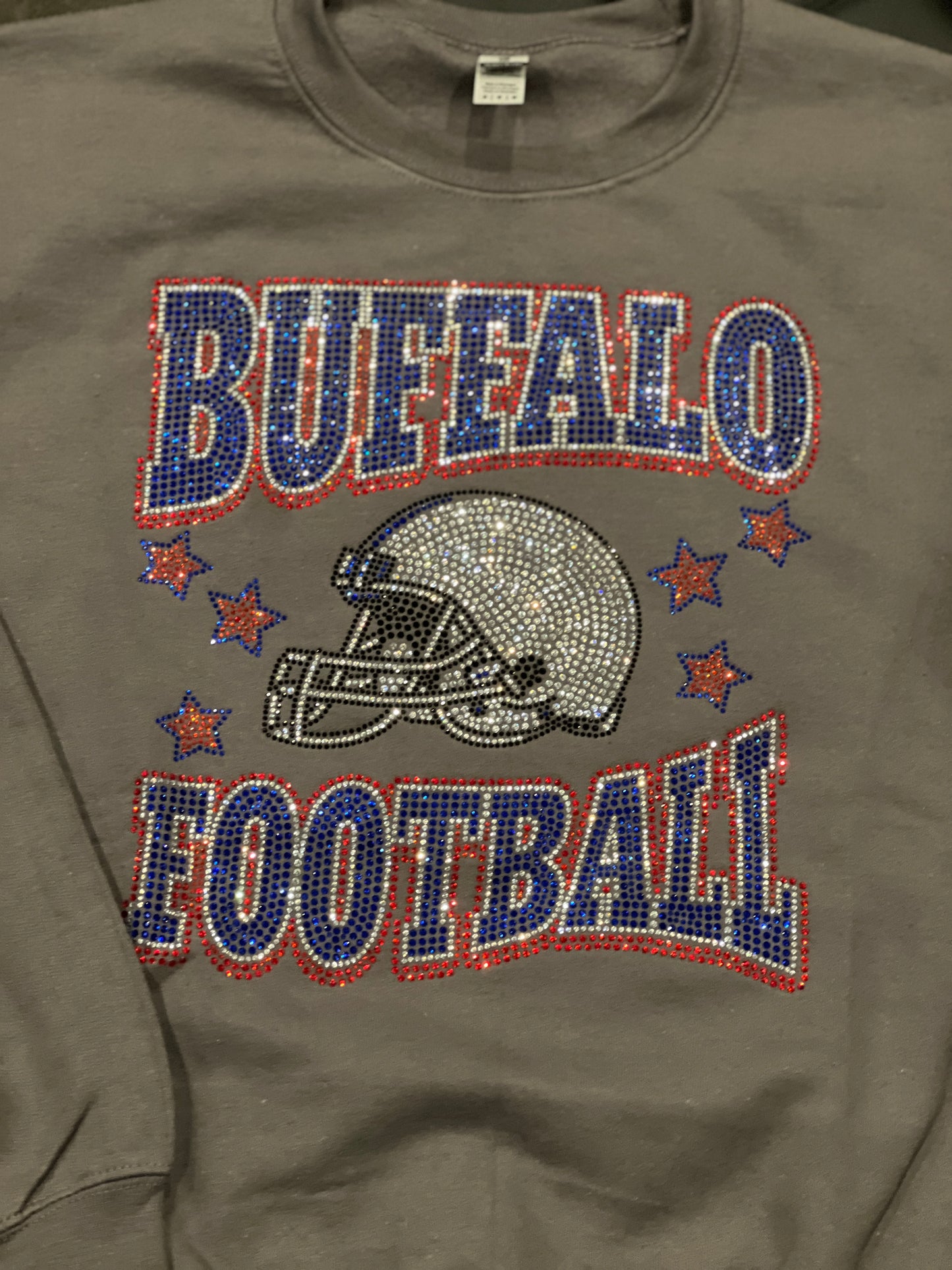 Buffalo Football Bling Crewneck, Buffalo Bling