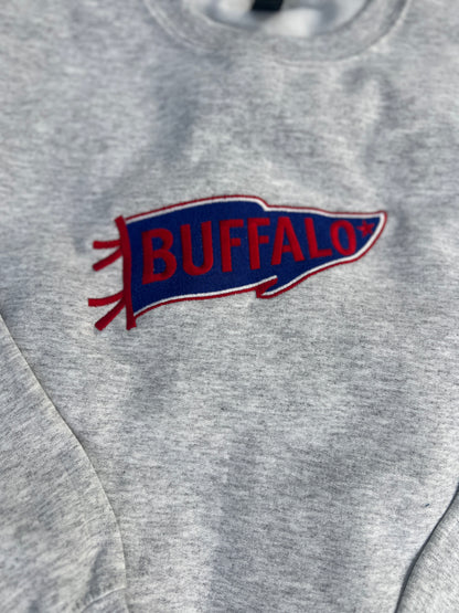 Buffalo embroidered pennant crew