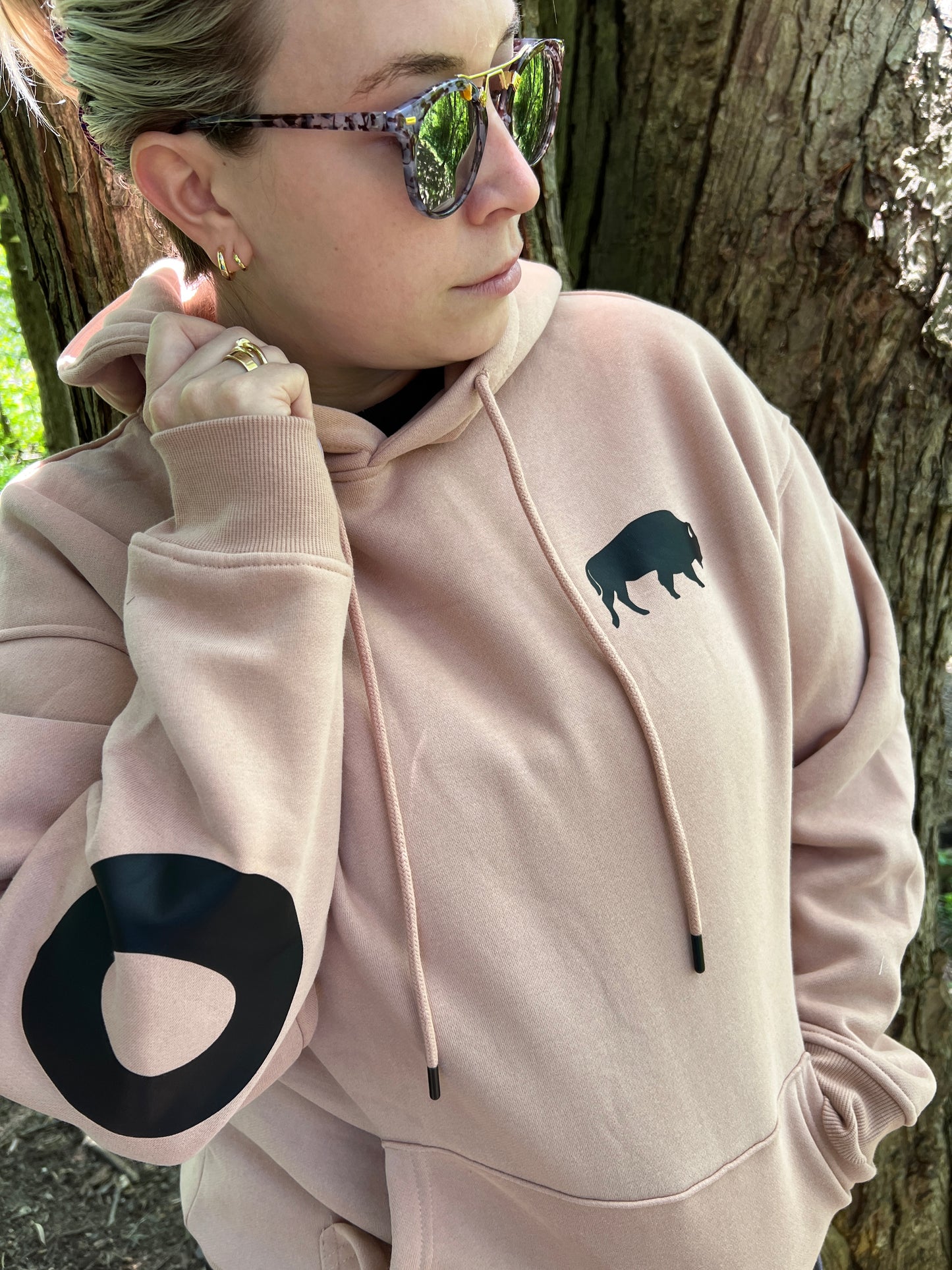 Boyfriend hoodie, Oversized Buffalo hoodie, Buffalo back design hoodie