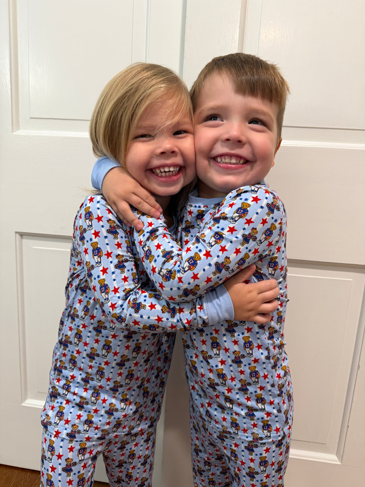 Arden Gray Football Bear PJ’s, Toddler Buffalo Jammies, Bamboo Cotton PJs