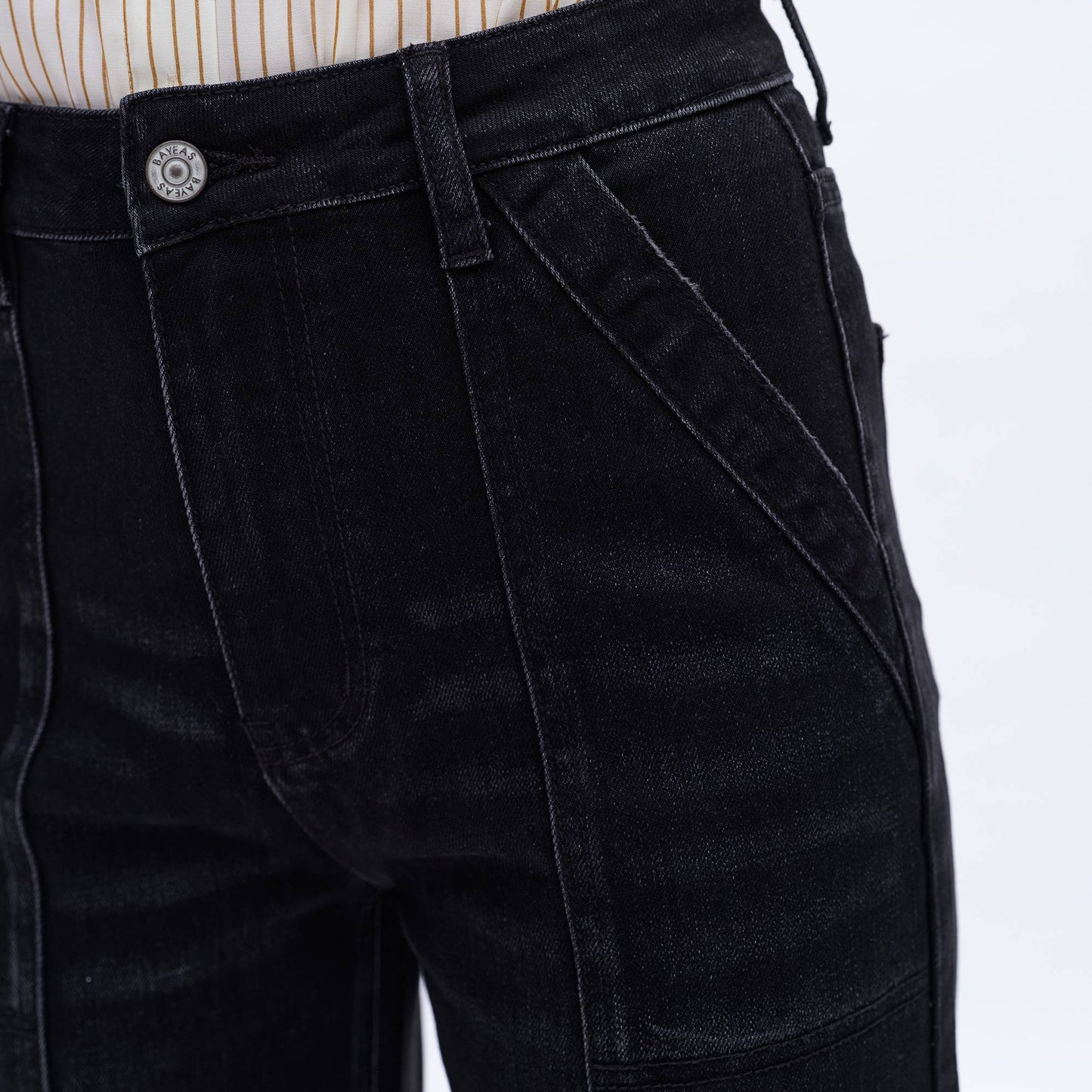 SUPER HIGH RISE WIDE LEG JEANS: BLACK