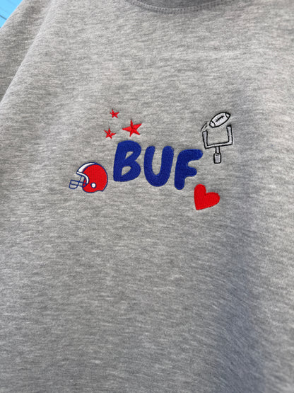 Embroidered BUF mock neck with pockets