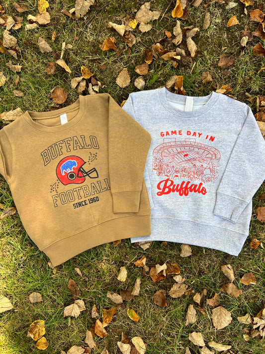 Buffalo youth and toddler crewneck, Buffalo kids sweatshirt