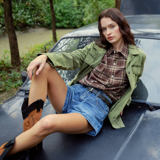 Thick long oversized flannel