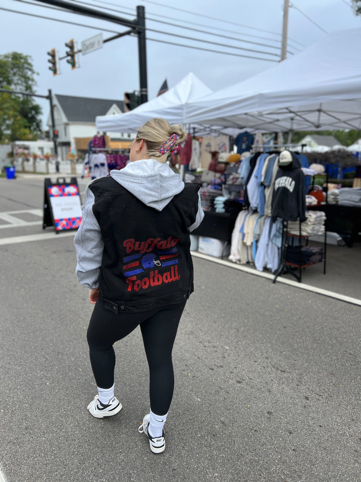 Buffalo black denim bling jacket, Buffalo denim jacket