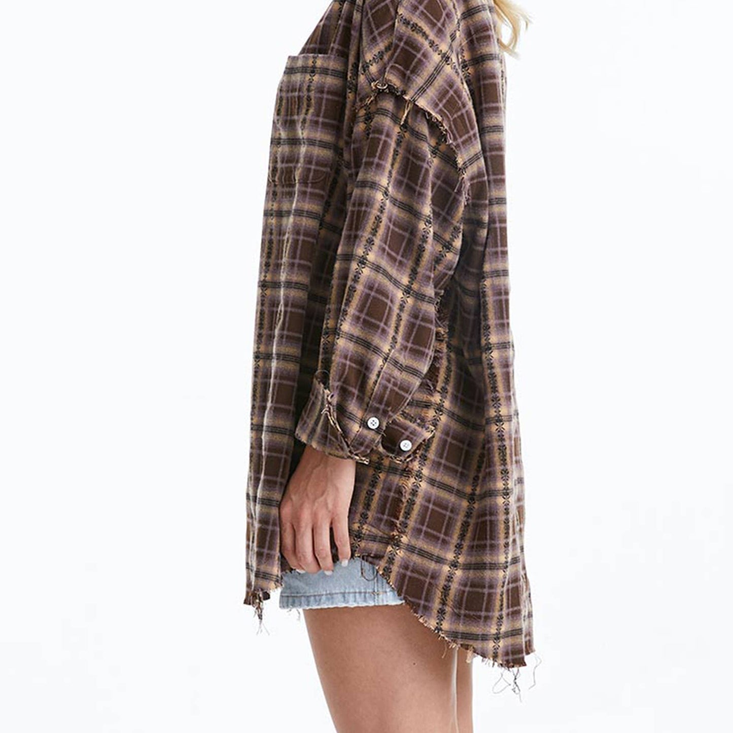 Thick long oversized flannel