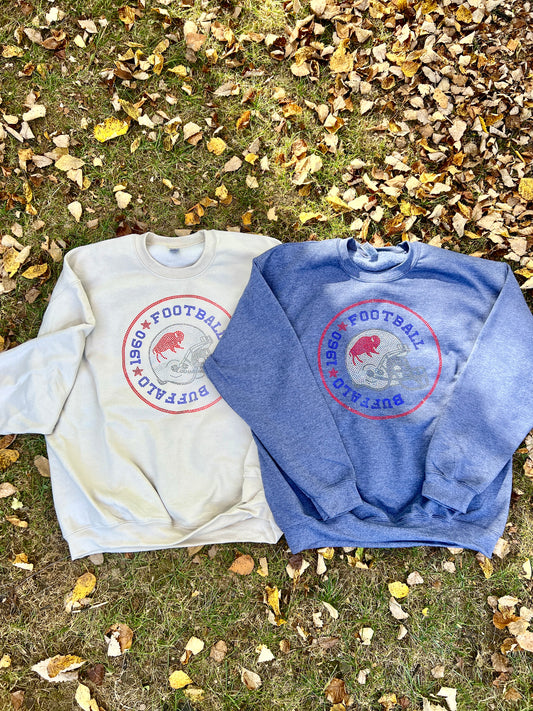 Buffalo Football bling crewneck, Buffalo bling sweatshirt