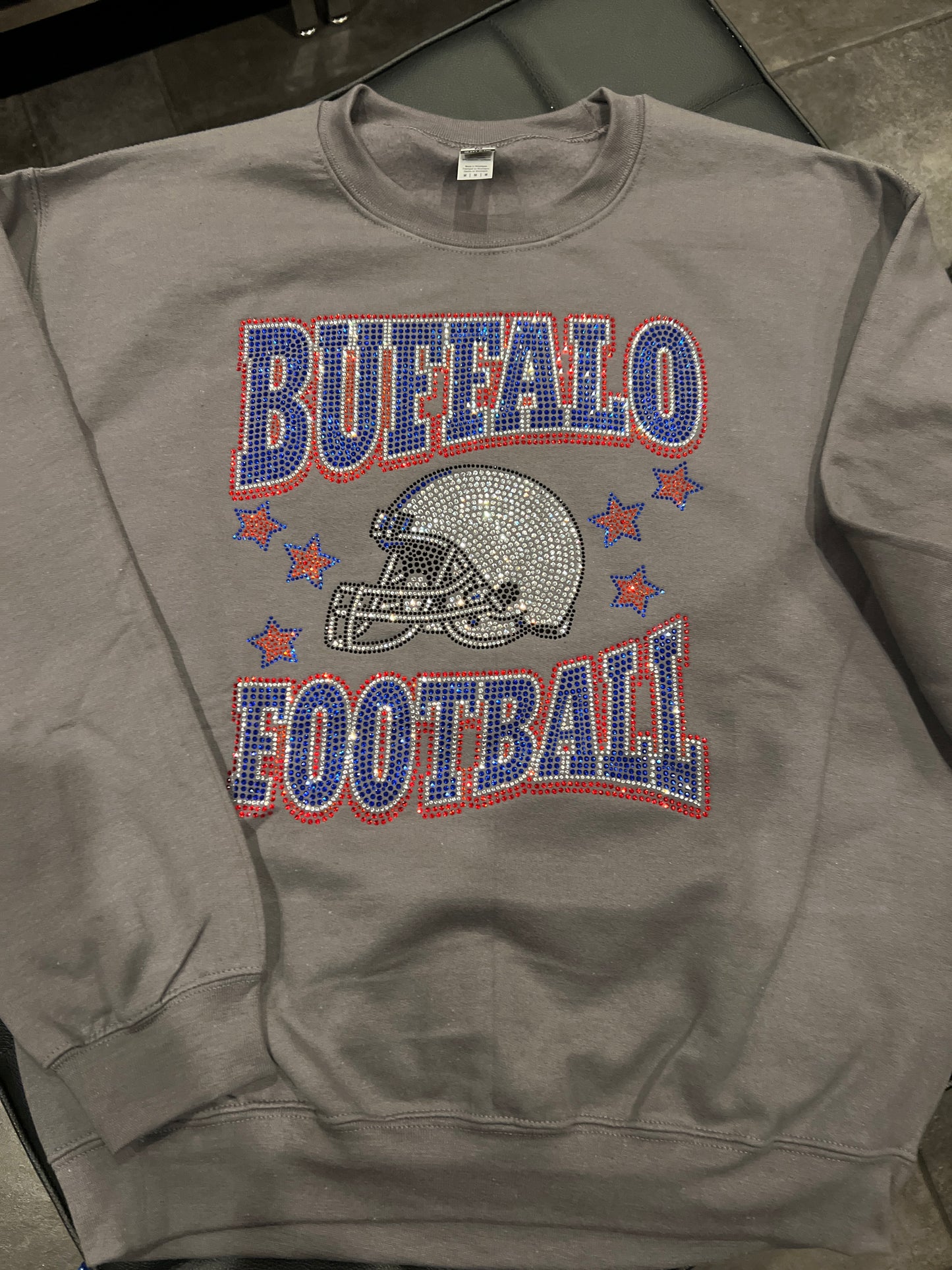 Buffalo Football Bling Crewneck, Buffalo Bling