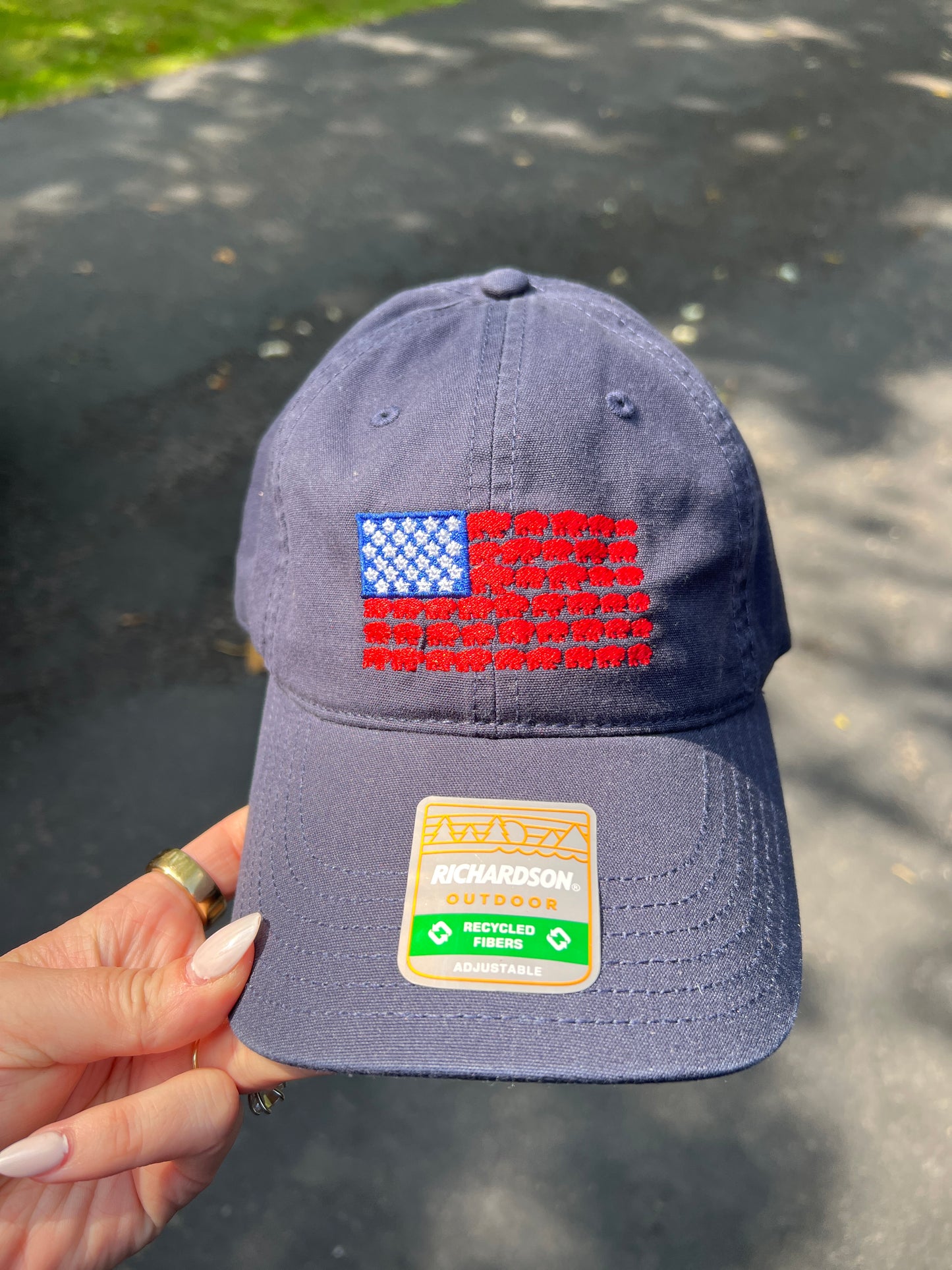 Buffalo-America Flag Hat, American Flag dad cap