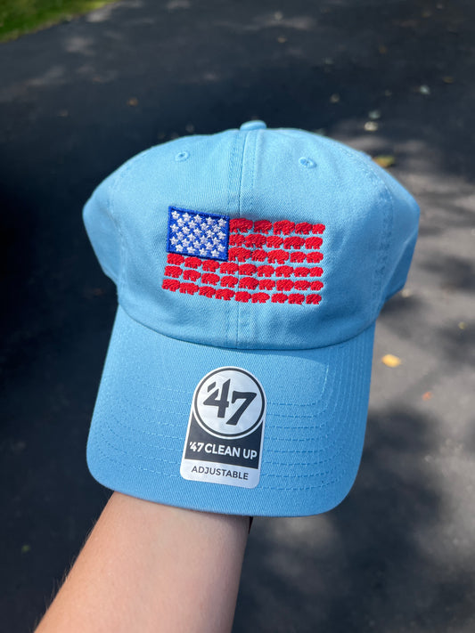 Buffalo-America Flag Hat, American Flag dad cap