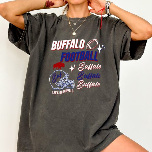 Buffalo football washed black tee