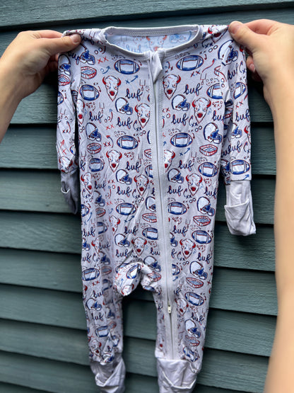 Arden Gray Kids Doodle PJs, Bamboo cotton PJs, Baby and Kids Buffalo Football Jammies