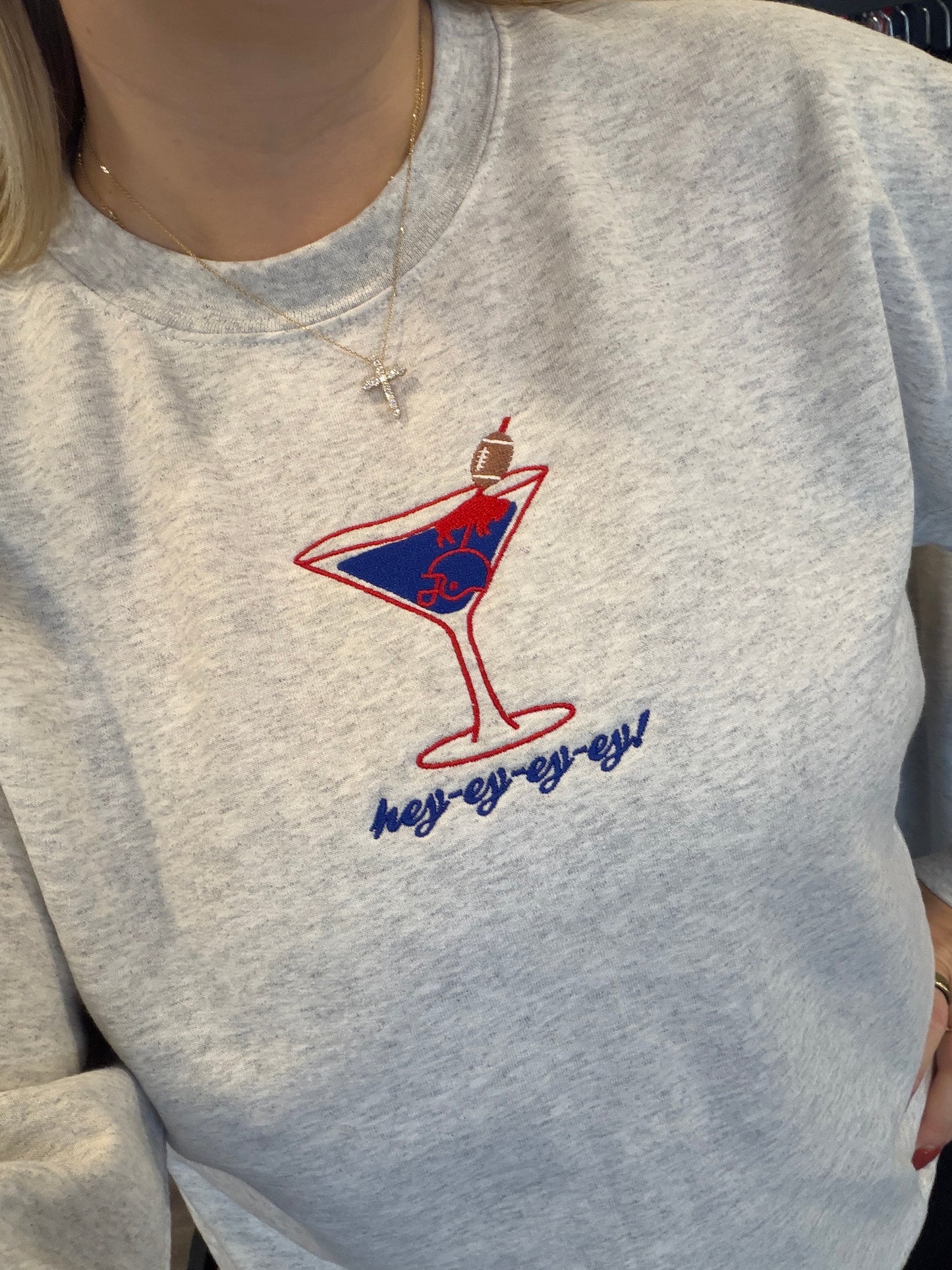 Tini time hey ey ey embroidered crewneck