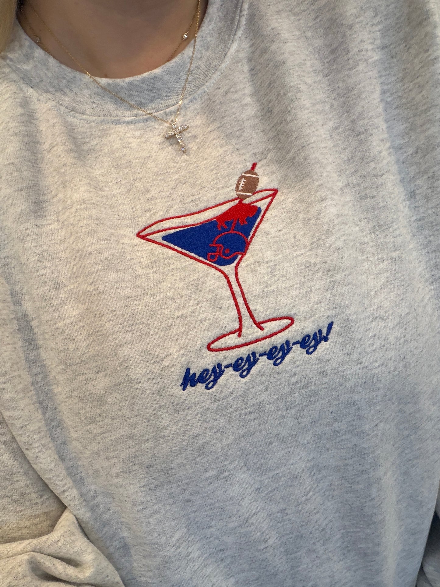 Tini time hey ey ey embroidered crewneck