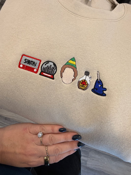 Elf icons embroidered crewneck