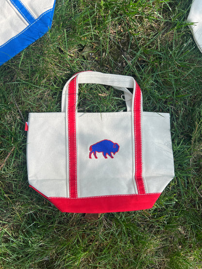 Red Buffalo Boat Tote with Buffalo
