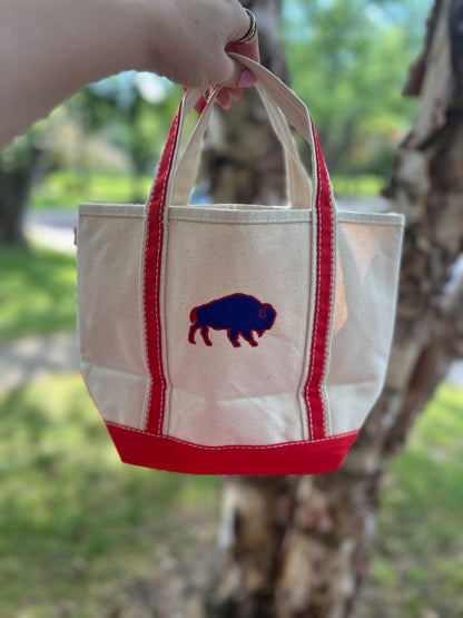 Red Buffalo Boat Tote with Buffalo