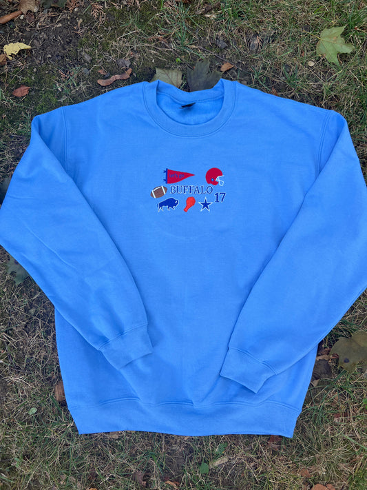 Buffalo Cluster Embroidered Crewneck