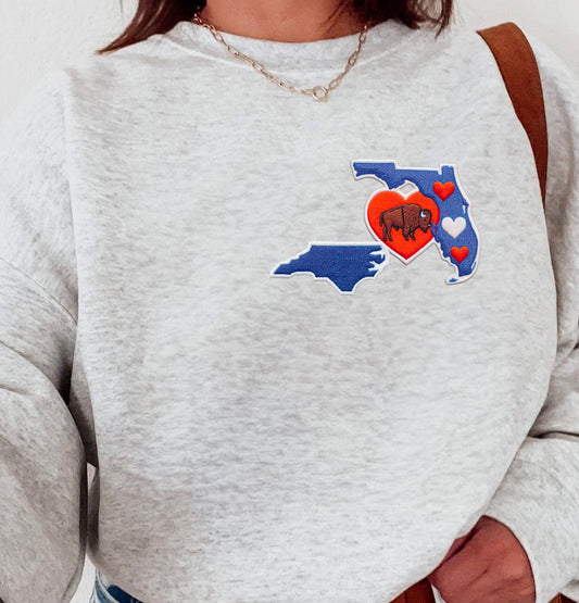 Hurricane Milton and Helene Relief Crewneck, Milton & Helene Patch crew